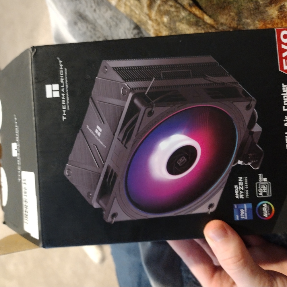 Black CPU Cooler with RGB Lighting